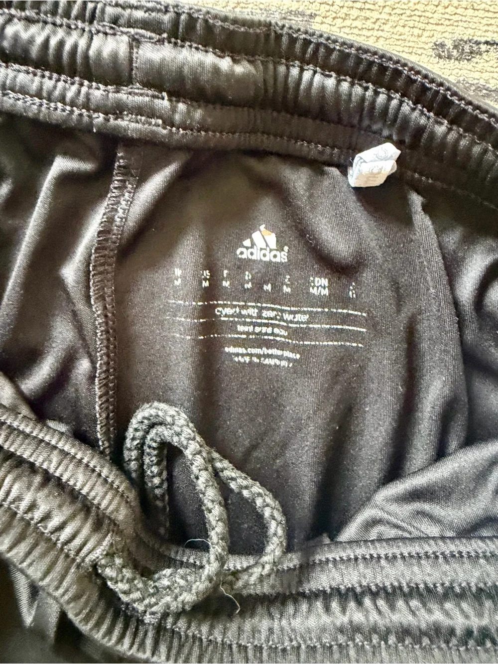adidas Black Athletic Shorts with White Stripes